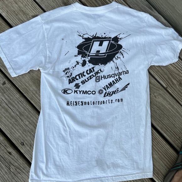 C Port & Co T-Shirt, short sleeve white moter sports mens's size M - Picture 4 of 5